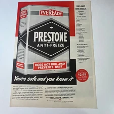 National Carbon Company Eveready Prestone Anti-Freeze 1940s WWII Era Ad SV29-3