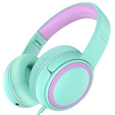 A10 Headphones with Microphone, Folding Portable Wired Headphones with 1.5M N...
