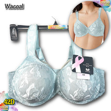 NWT Wacoal 42D Awareness Full Figure Seamless Underwire Bra 85567 Pastel Blue