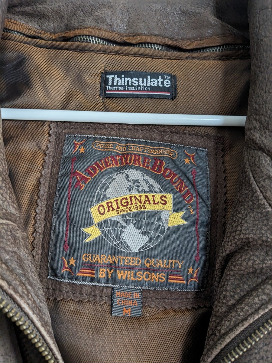 Vtg Wilsons Adventure Bound Brown Leather Suede Thinsulate Bomber