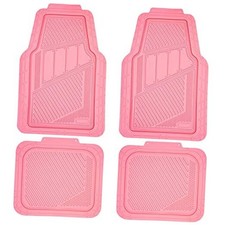 Heavy Duty Rubber Floor Mats 4-Piece,Pink Car Mats Full Sets Anti All Pink