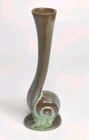 Vintage Frankoma Pottery Prairie Green Snail Bud Vase 31 Mid Century Decor 6"