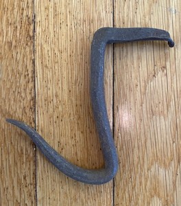 Antique Hand Forged Meat Hook - Beam/Wall/Mantel/S Hook Coat New England Estate