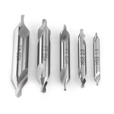 5 Pack Combined Center Drill Bit Set Premium HSS Countersink #1.5/2/2.5/3/4 A