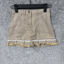 Vintage Y2K Gymboree Skort Girls 6 21x11 Beige Embroidered Sun Kidcore Summer