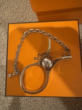 Hermes Vintage Gold Metal Clip Chain with Glove Holder Filou Accessory Box