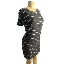 Women 2 Madewell Shirt Shift Dress Ikat Dash Striped Navy Zip Back Lined