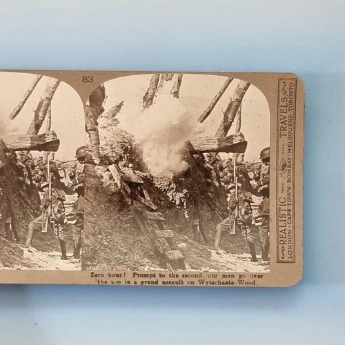 WW1 Military Stereoview C1916 Real Photo Wytschaete Belgium Messine Ridge Trench