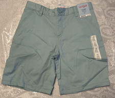 NWT Boys 12 Cat  Jack Flat Front Aqua Chino Adj. Dress Shorts Easter