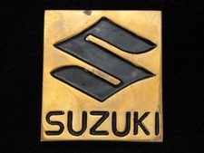 OE21155 NOS VINTAGE 1980  SUZUKI  MOTORCYCLES SOLID BRASS BARON BELT BUCKLE