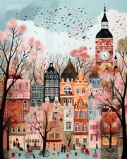 London Paint By Numbers For Adults Beginners DIY Canvas Oil Art Kit 16x20