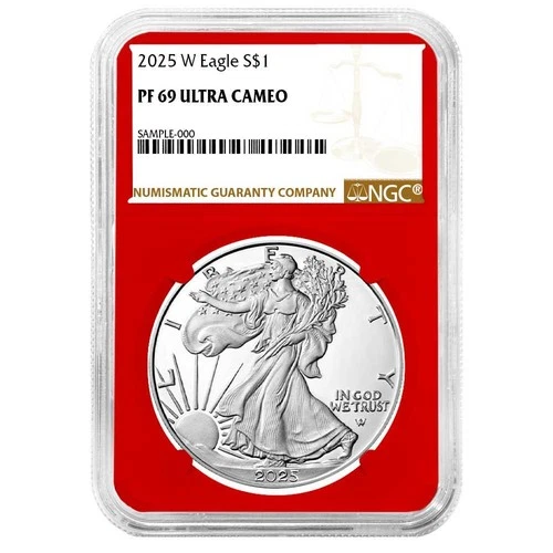 2025-W Proof $1 American Silver Eagle NGC PF69UC Brown Label Red Core