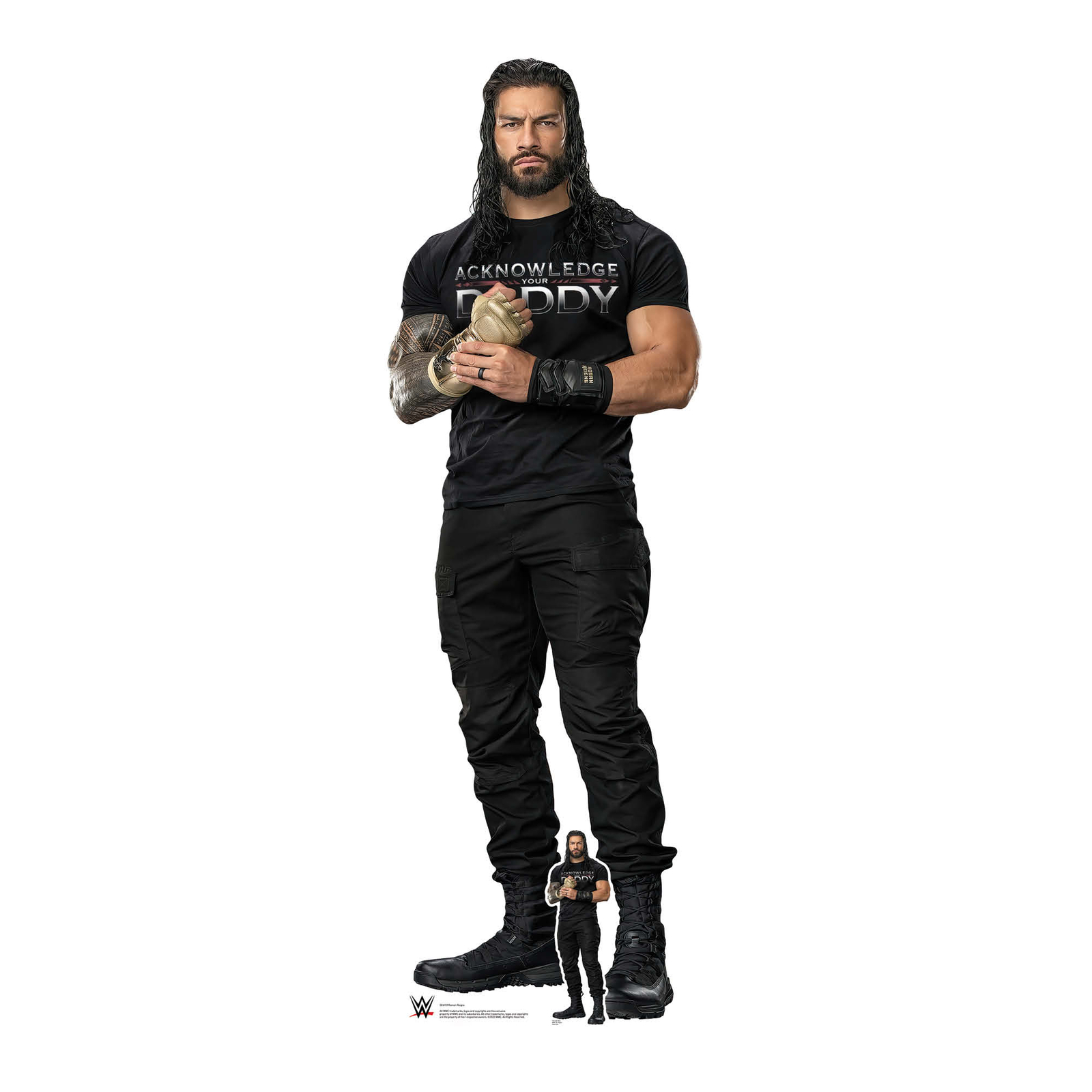 Roman Reigns Golden Glove WWE Lifesize Cardboard Cutout Official with FREE Mini