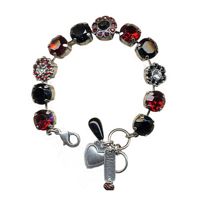 Mariana Bracelet Sophisticated Siam, Jet Black & Clear Austrian Crystals My T...