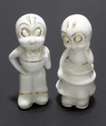 Alien~Martian~Bug People Enesco? Ceramic Porcelain Figurines Japan Rare Vintage