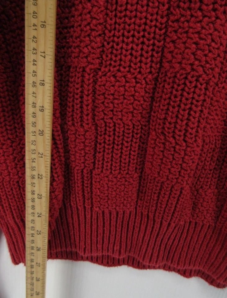 VINTAGE Structure Sweater Men XL Red Pullover Checkerboard Grandpa Crewneck 90s - Image 4 of 4