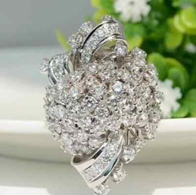 3Ct Round Cut Lab-Created Diamond 14K White Gold Plated Cocktail Engagement Ring
