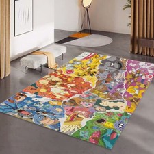 New Pok mon Pikachu Print Foldable Rectangular Floor Mat Rugs Anti-Skid Carpet