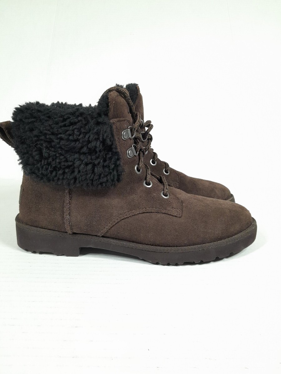 UGG Romely Heritage Lace Boots Burnt CEDAR Brown Women Sz 6  display picture 1