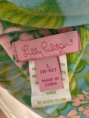 Lilly Pulitzer Reversible Sleeveless Vest L 8-10 Cotton Girs lBlue Pink - Picture 3 of 6