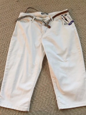 Lee Women Mid Rise Fit Skimmers Size 16 Medium, White  Just Below The Waist