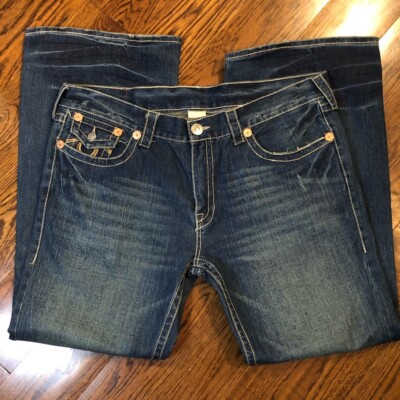 TRUE RELIGION RAINBOW BILLY Mens Relaxed Boot Leg Denim Jeans