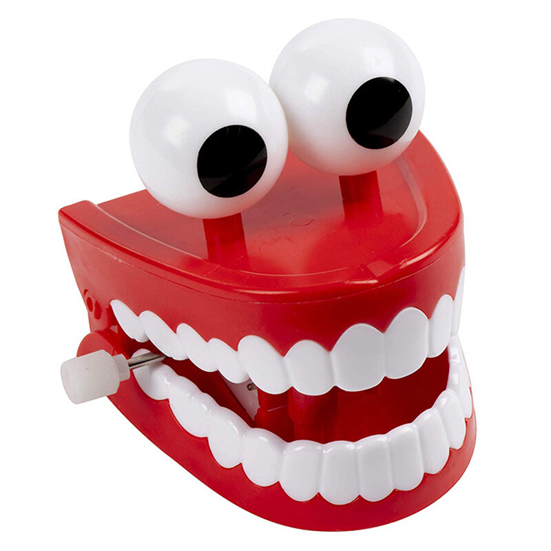 Novelty Dentures Clockwork Fun Toy Teeth Clockwork Beating On The Chain
