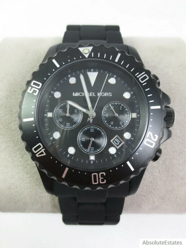 NEW Michael Kors Everest Black Silicone Link Mens Chronograph Watch MK8980  NIB | eBay