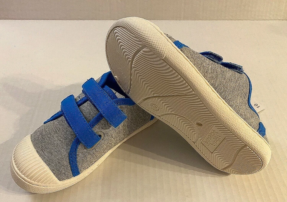 NWT toddler boys tennis sneaker shoes sz 10 Jumping Beans grey/blu canvas - Image 4 of 4