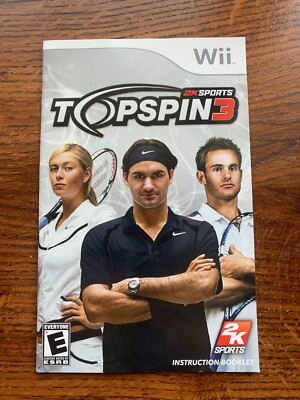 Top Spin 3 Tennis Topspin Nintendo Wii Instruction Manual Only