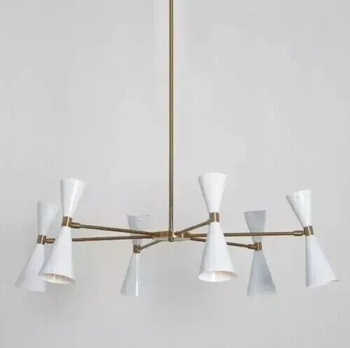 Mid Century Stilnovo 6 Arm Light Modern Brass Sputnik Chandelier HOME DECOR xmas - Picture 4 of 6