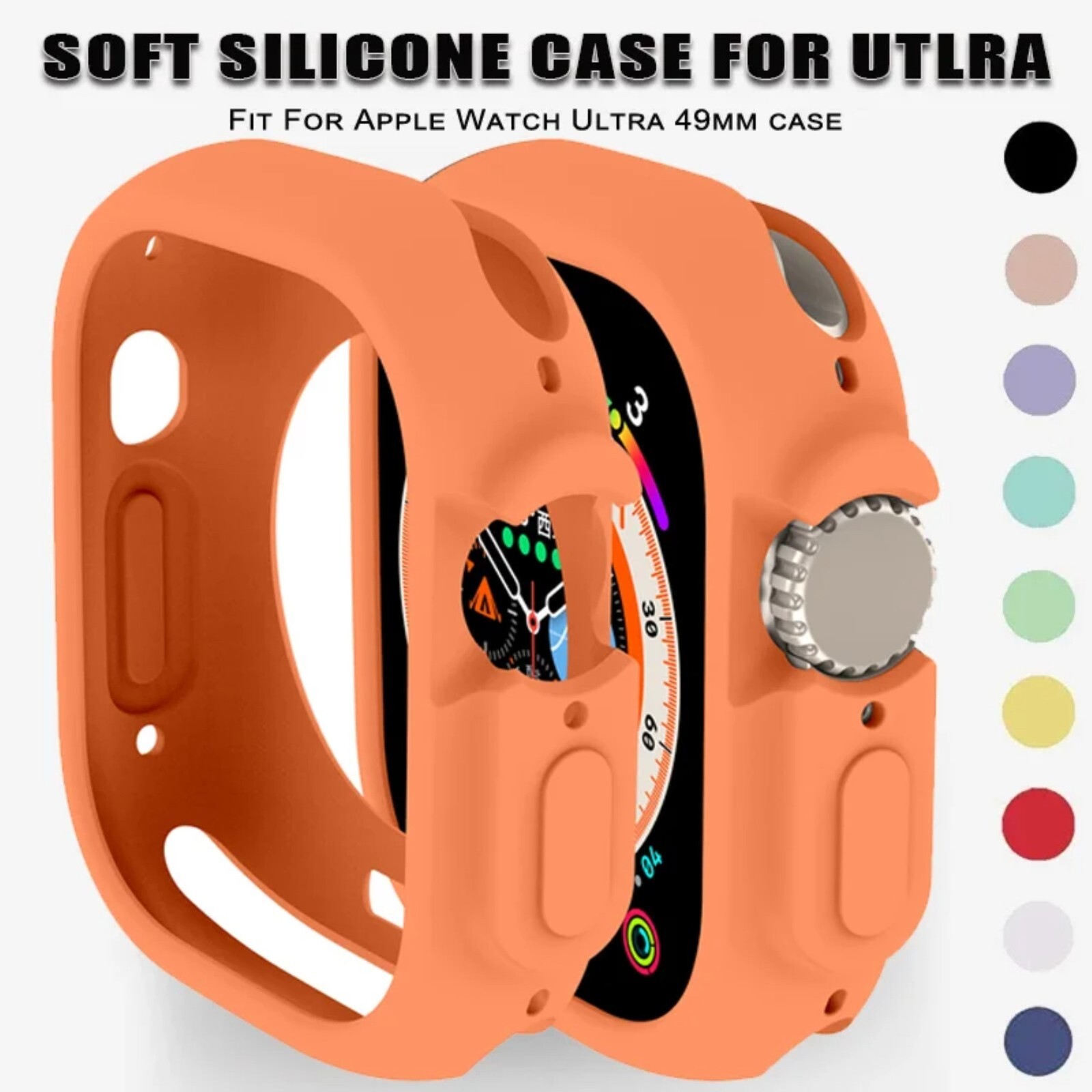 Silicone Full Soft Cover for Apple Watch Shockproof TPU Ultra 2 49mm Protector