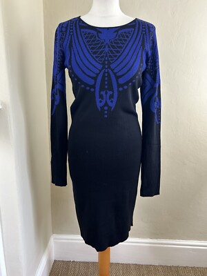 THURLEY Australia black and cobalt blue knit body con dress long sleeve SMALL | eBay THURLEY Australia black and cobalt blue knit body con dress long sleeve SMALL | eBay