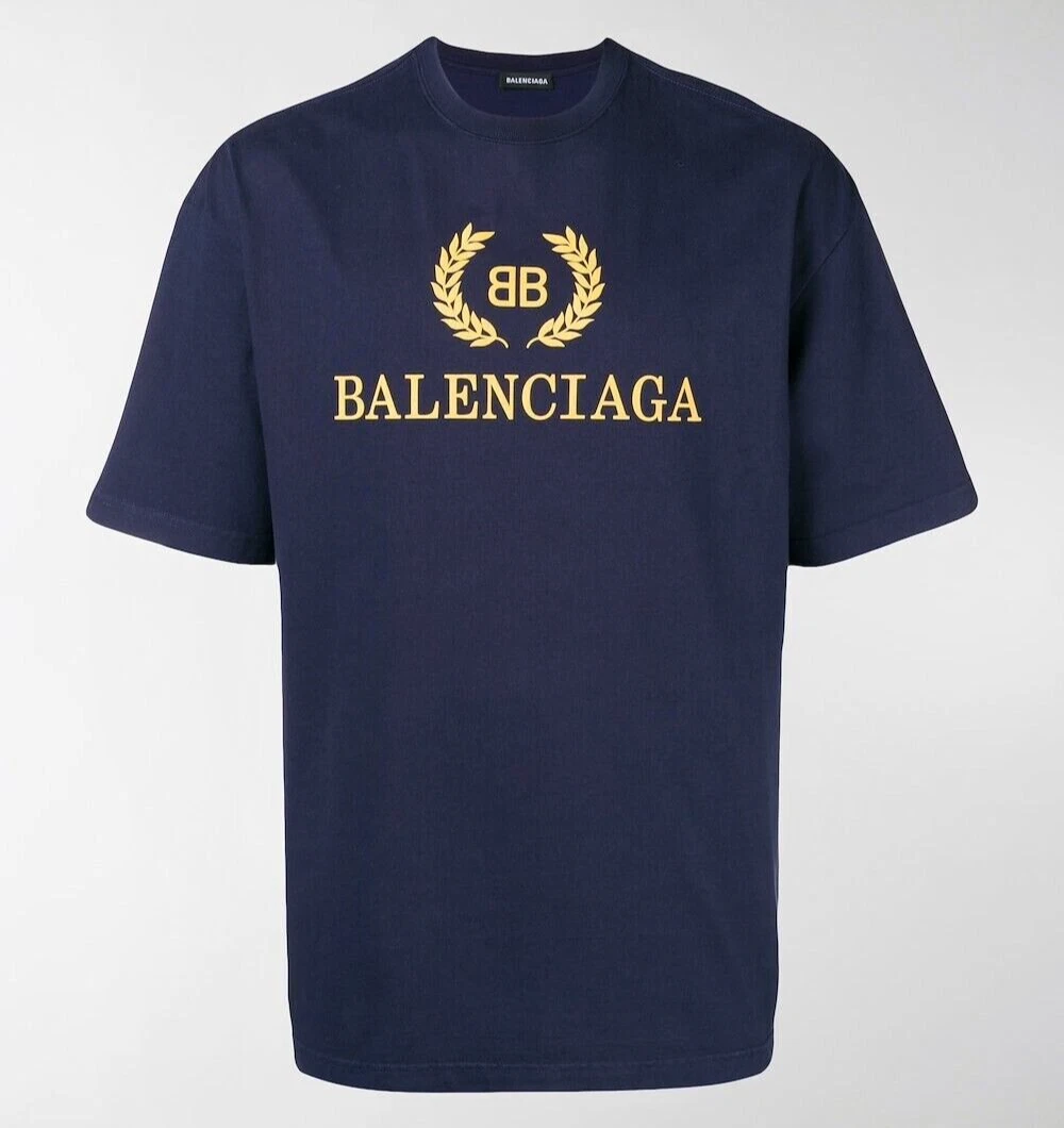 Balenciaga BB Logo T-shirt Men`s Blue - Oversized - new without tags