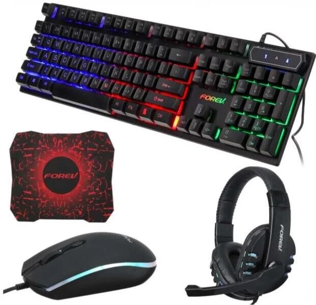 Gaming Set Tastatur Maus Headset Mauspad RGB Beleuchtung Forev Fv Q809 - Bild 3 von 4