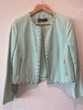 Ladies Gianni Versace - Designer Jacket - Green With Gold Studs Size 44 Uk 10