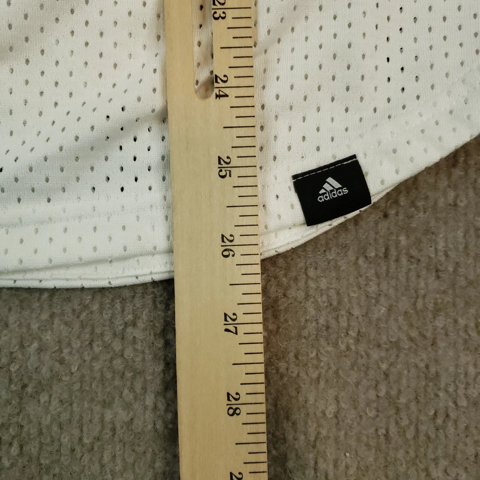 Camiseta sin mangas Adidas para mujer grande blanca elástica espalda deportiva correr yoga malla Foto 3 de 4