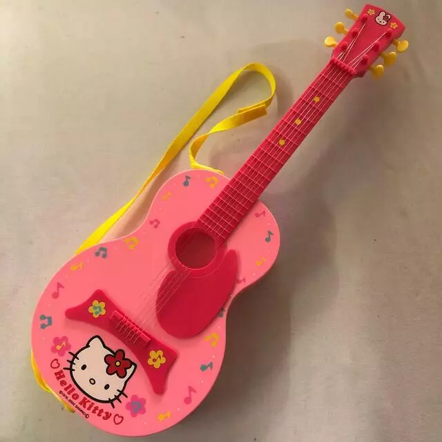 Hello Kitty Toy Electric Guitar Rare length 55 cm From JP Used