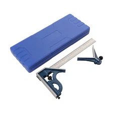 HFS(R) 3 PC Combination Square Ruler Set Protractor Satin, 4R, Blade: 6"