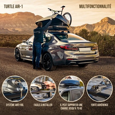 Barres De Toit Transversales Pour Volkswagen T5 Transporter 2003-2014 - Marque TURTLE - Neuf - Garantie 2 Ans