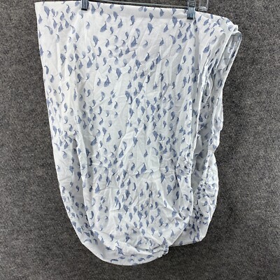 Pottery Barn Kids Mermaids Cove Crib Sheet Organic Cotton White Fish Print