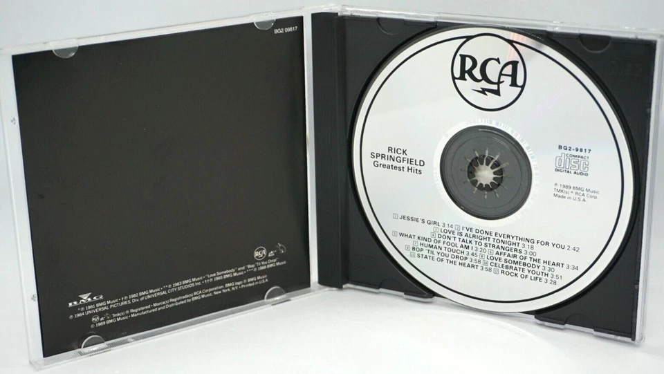 Rick Springfield : Greatest Hits CD Album - Jessie's Girl - HTF - Image 3 of 3