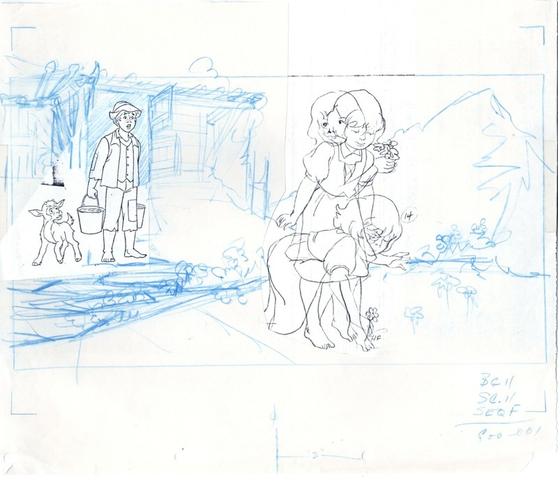 1982 HEIDI'S SONG ORIGINAL ROUGH LAYOUT DRAWING/COPY R. A. Smith Estate COA