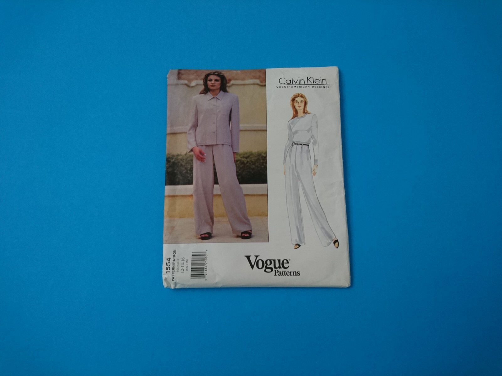 VOGUE CALVIN KLEIN 1554 MISSES JACKET & PANTS - Size 12-16 'UNCUT" - US Seller thumbnail 2