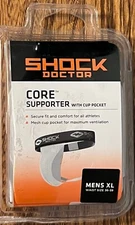 New Sealed Shock Doctor Core Athletic Supporter with Cup Pocket - White Mens XL