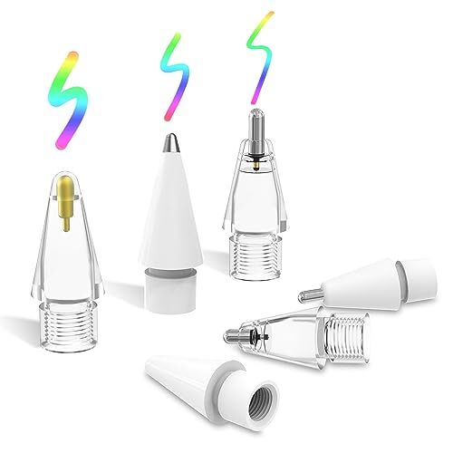 MoKo 6PZ Punte per Apple Pencil Punte di Ricambio per Apple Pencil 1a/2a Gen ...