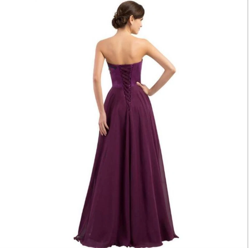 Elegante vestido de baile de dama de honor sin mangas de rendimiento para mujer Foto 4 de 4