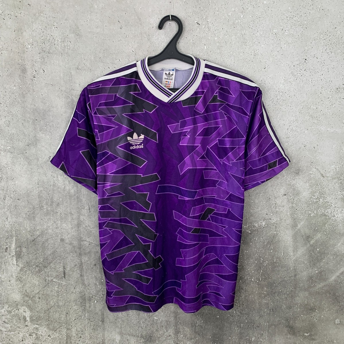 ☆Adidas☆Originals JERSEY VINTAGE 1990s TEMPLATE PURPLE FOOTBALL SHIRT ADIDAS