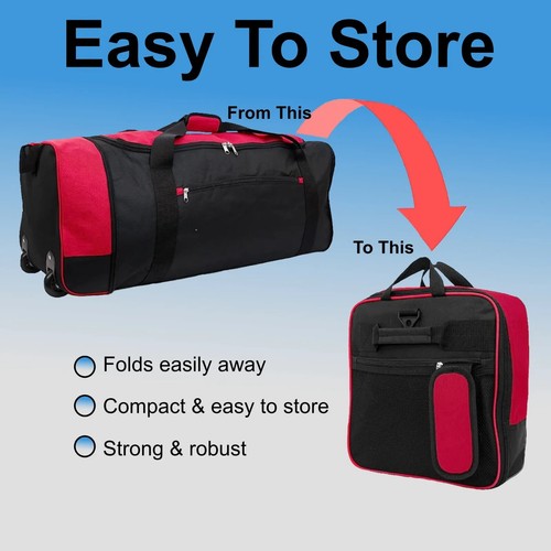 Travel Holdall On Wheels Bag Large Wheeled Suitcase 32" Holdall Luggage Folding - Picture 34 of 36