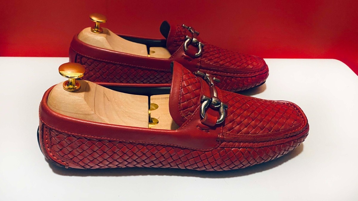 Salvatore Ferragamo Red Pebbled Leather Horsebit Loafers Size 9.5 Salvatore Ferragamo Brown Leather Loafers Sz 9.5 main image 4